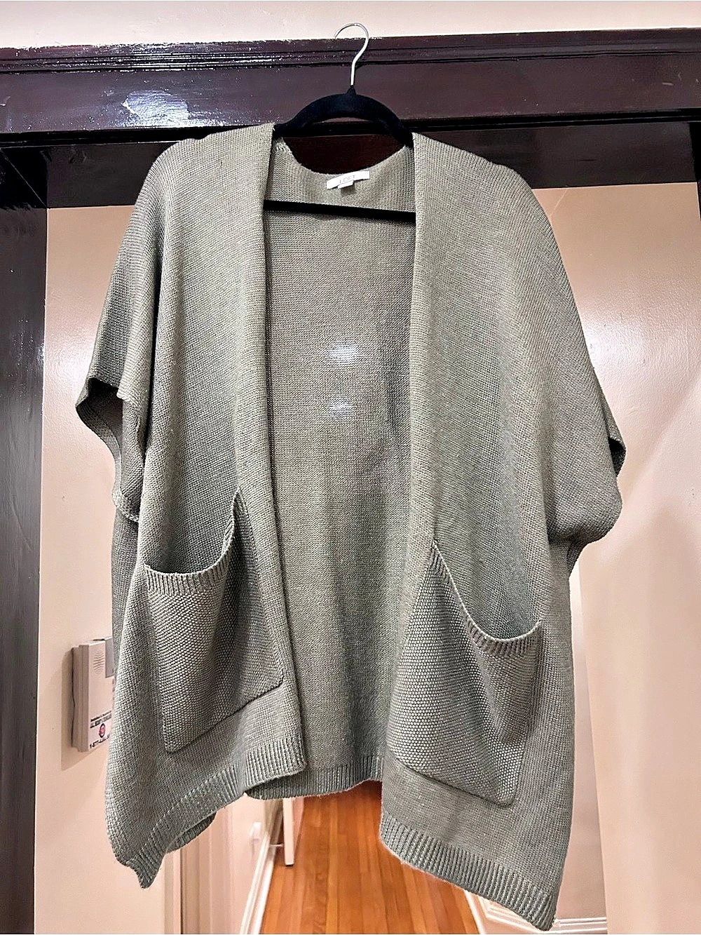 LOFT Knit Open Front Poncho in Green XS/S Like New